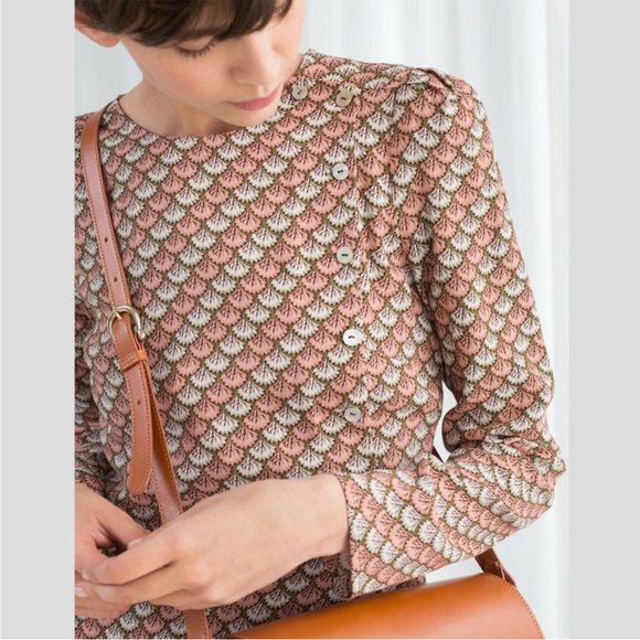 & other stories | Long Sleeve Fan Print Mini Dress - Picture 3 of 10